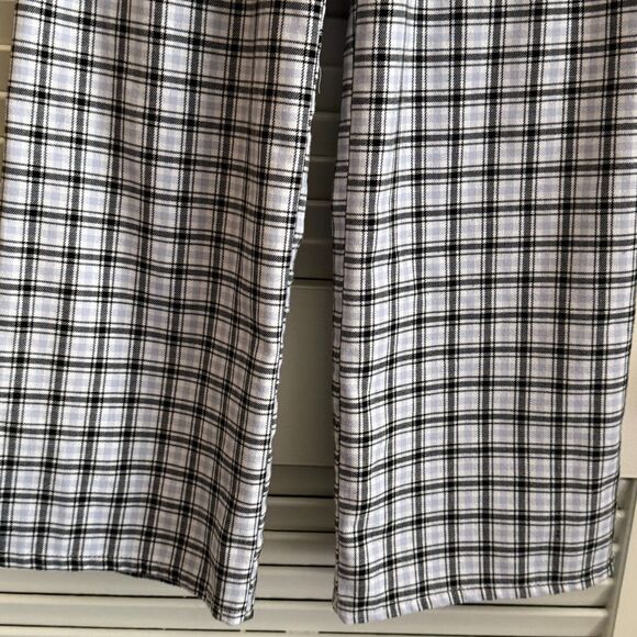 Hollister Ultra High Rise Plaid Pants XS Wide Leg Light Blue Flannel Cabincore - Picture 7 of 13